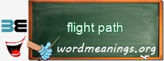 WordMeaning blackboard for flight path